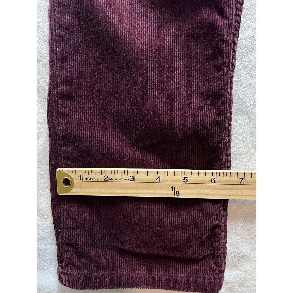 Lacoste Corduroy Jeans Mens 33x34 Slim Fit Button Fly Griotte Cherry Red